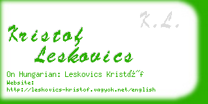 kristof leskovics business card